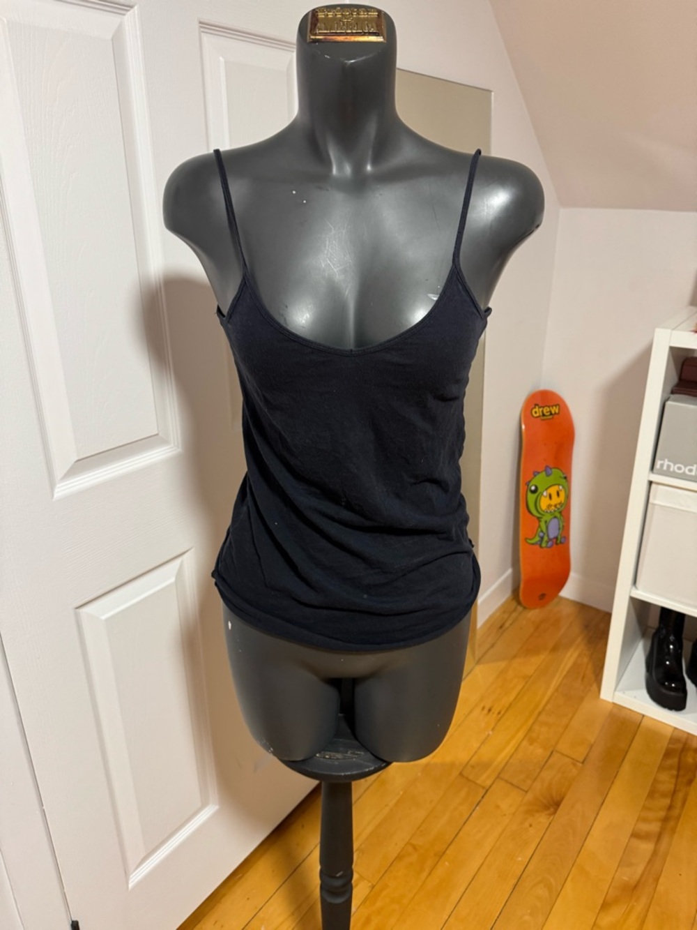 Black Spaghetti Strap Women's Tank Top